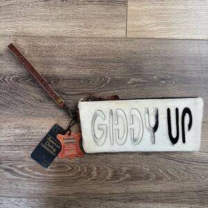 ⭐️NWT⭐️ American Darling Giddy Up Leather & Cowhide Purse Wristlet, ADBG344